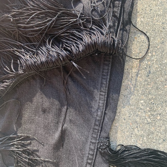 FRINGE CUFF BOYFRIEND FIT DENIM - Picture 3 of 5